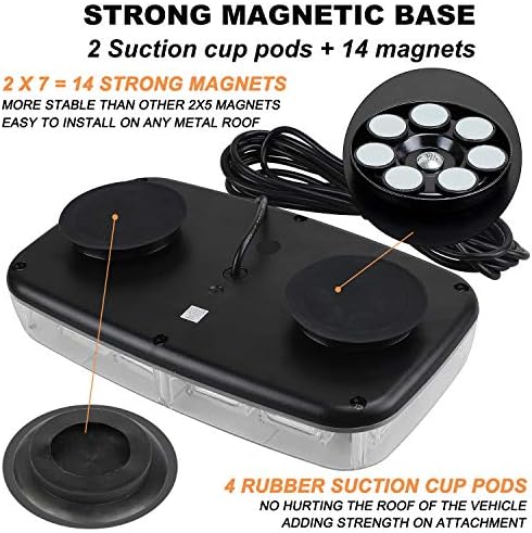 ASPL 2pcs 48LED Roof Top Strobe Lights with Magnetic Base