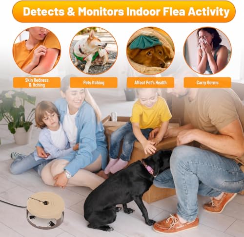 2 Pack Flea Traps for Inside Your Home, Indoor Flea Traps with 8 Sticky Pads