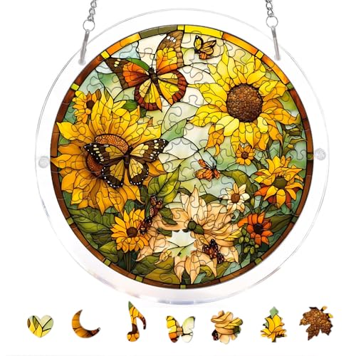 Acrylic Jigsaw Puzzle Suncatcher, Stained Glass Suncatcher Puzzle