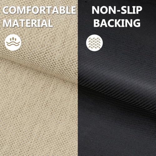 Door Mat 17"x29", Non Slip Washable Indoor Door Mat, Khaki