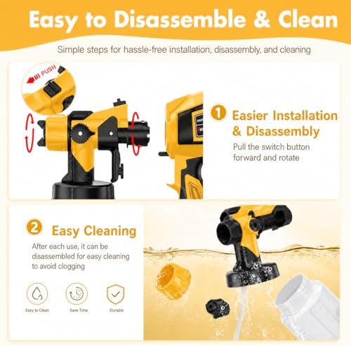 1000W HVLP Paint Sprayer, Electric Spray Gun with 1400ML Container