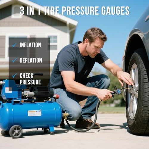 Digital Tire Pressure Gauge with Inflator 3-250 PSI Heavy Duty