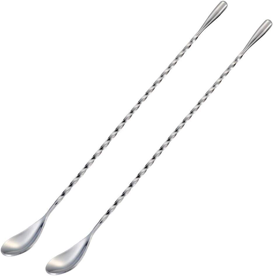 Briout Bar Spoon Cocktail Mixing Stirrers for Drink, Stainless Steel 12