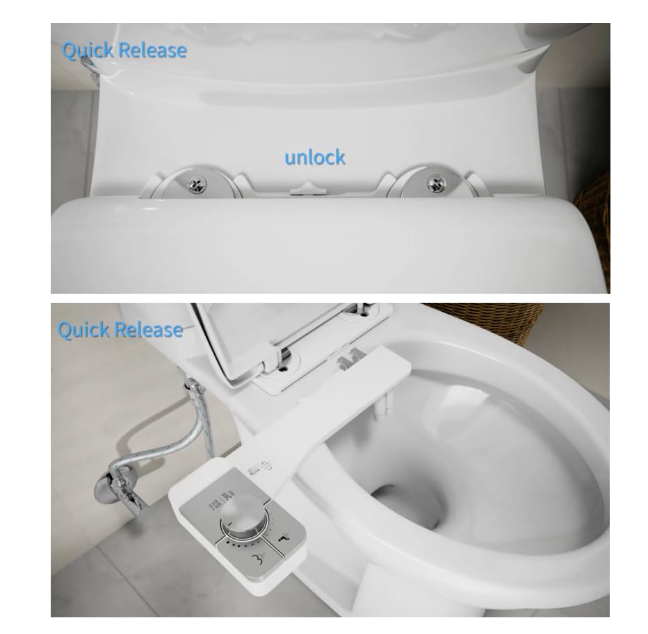 Upgrade Bidet Attachment for Toilet Seat, Adjustable Angle Dual Nozzle