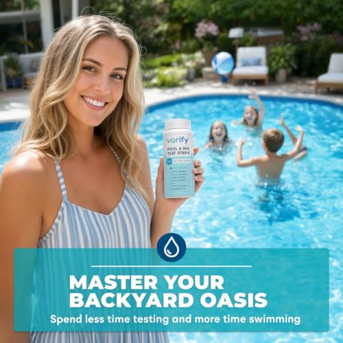 7 in 1 Pool Test Strips (150 Strips) - Easy to Use Water Testing Kit for
