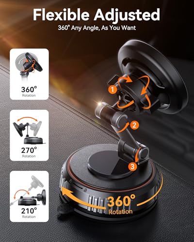 Miracase for MagSafe Car Mount 3600gf Strong Magnet & 89+LBS Suction Base