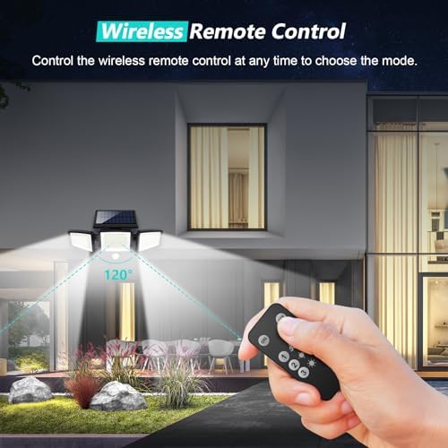 Tuffenough Solar Outdoor Lights 2500LM 210 LED Security Lights with Remote Control