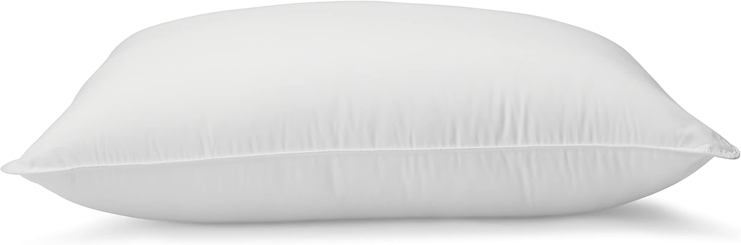 Amazon Basics Down Alternative Pillow for Back Side Sleepers, Medium Density