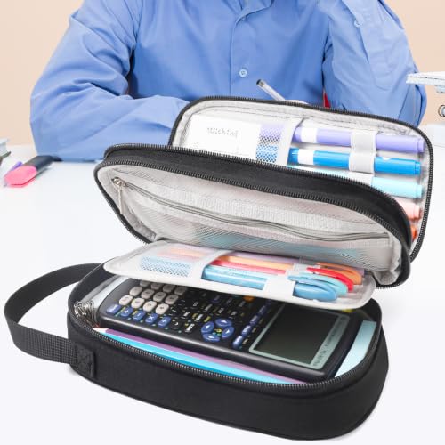 Pencil Case Large, High Capacity Canvas Big Pencil Pouch Organizer Holder