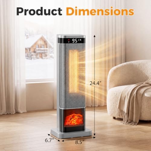 NEWBULIG 24" Indoor Space Heater, 1500W Electric Portable Room Heater