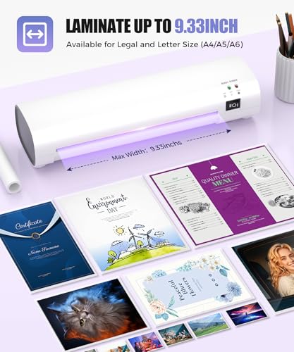 9 Inch Portable Laminator Machine with 40 Laminating Sheets and Trimmer