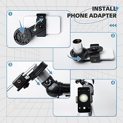 Telescope for Adults, 80mm/600mm AZ Refractor for Beginners