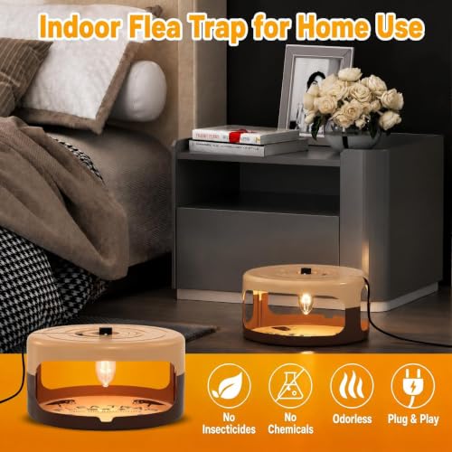 2 Pack Flea Traps for Inside Your Home, Indoor Flea Traps with 8 Sticky Pads