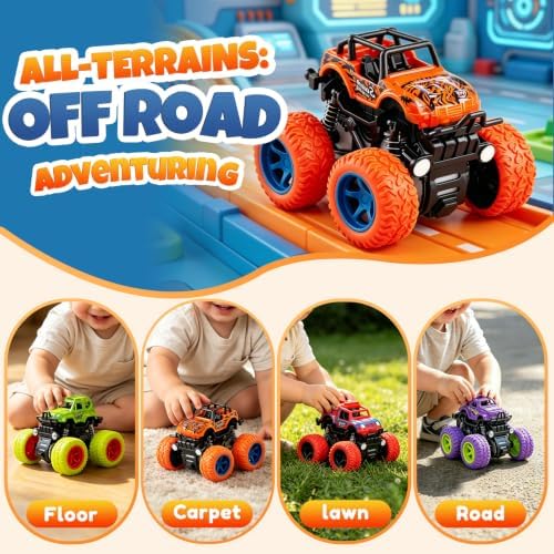 4 Pack Monster Trucks Toys for Boys 2 3 4 5 6 7 Year Old