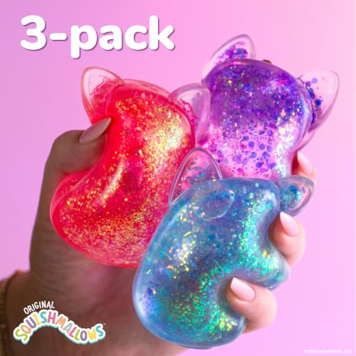 Squishmallows SLIMYGLOOP Gelli Gels 3 Pack, Slow-Flow Glitter Squishy Sensory