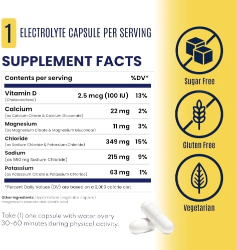 SaltStick Sugar Free Electrolytes Salt Pills 0 Calories 0 Sugar 100 Count