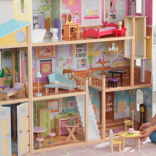 KidKraft Majestic Mansion Wooden Dollhouse with 34 Pieces, Working Elevator
