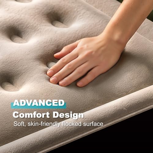 Dr. air Queen Air Mattress with Built-in Pump, Blow up Bed,18" Raised 800lb