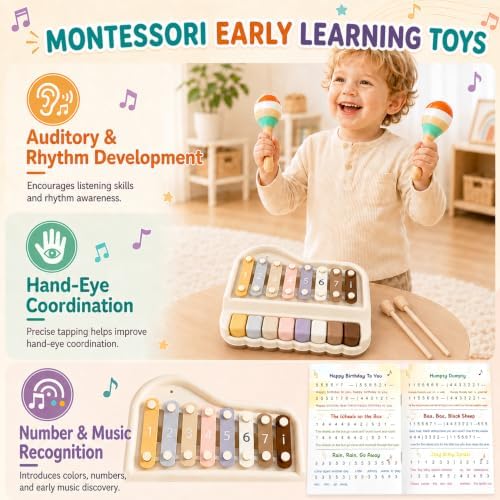 Kids'Musical Instruments Set, Montessori Toys for Toddlers