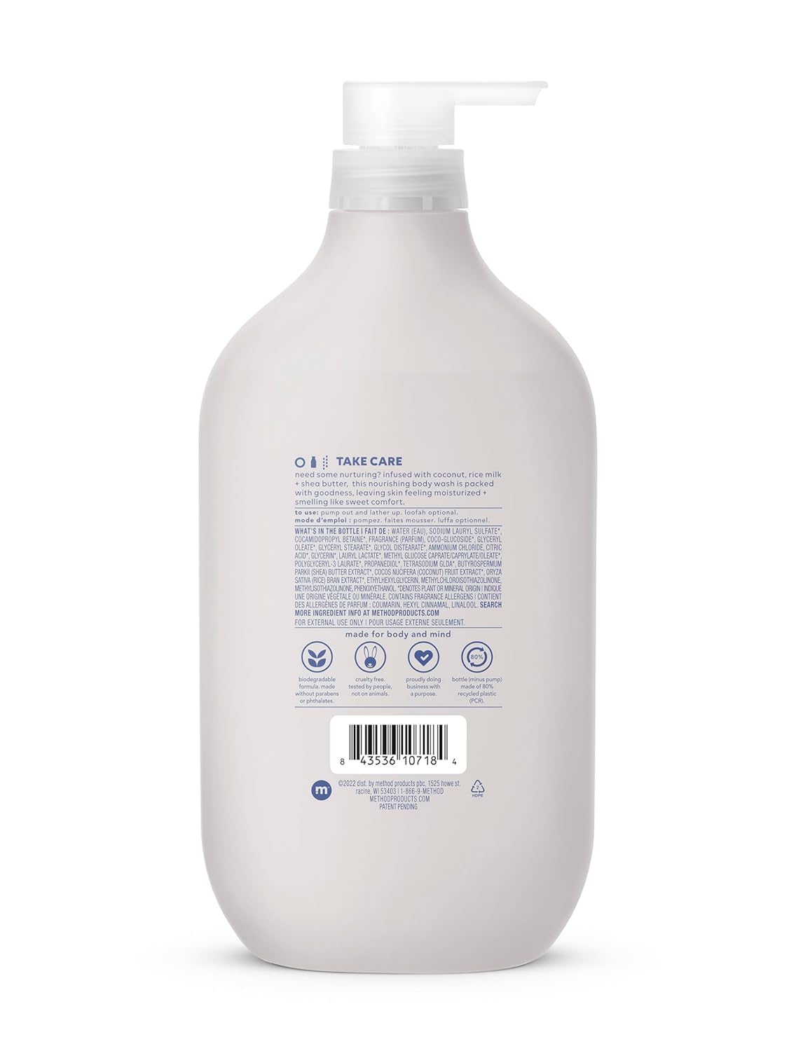 Method Body Wash, Simply Nourish, Paraben and Phthalate Free, 28 oz (Pack of