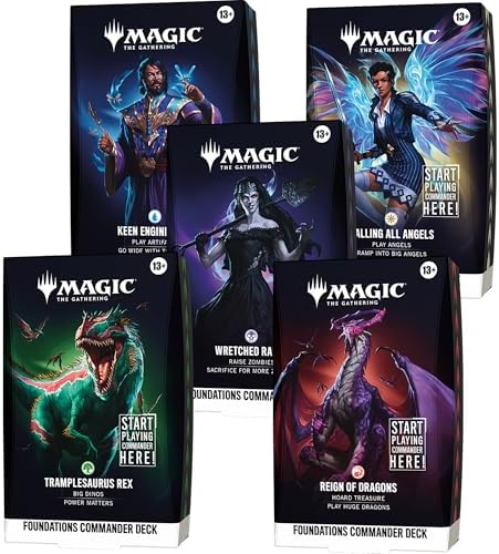 Magic: The Gathering Foundations Commander Deck Bundle - All 5 Decks (Calling All Angels