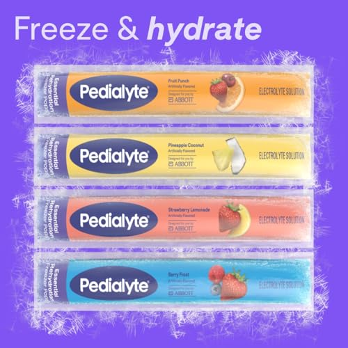 Pedialyte Electrolyte Solution Freezer Pops, Hydration Variety Pack
