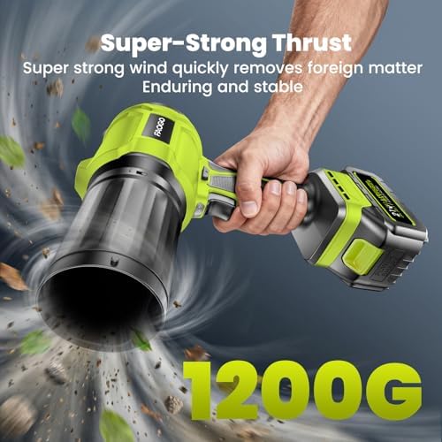 990,000 RPM Cordless Leaf Blower with 2 Batteries & Charger - Electric Handheld Blower