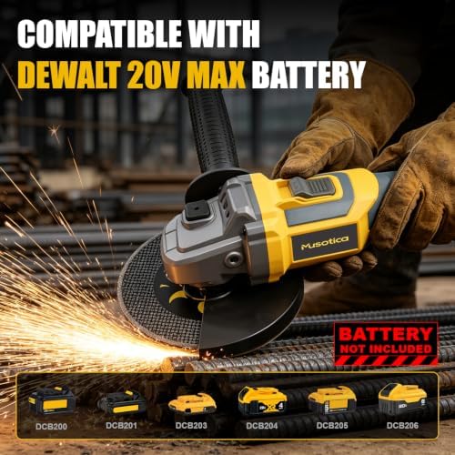 Cordless Angle Grinder for De-walt 20v Max Battery, 9000 RPM
