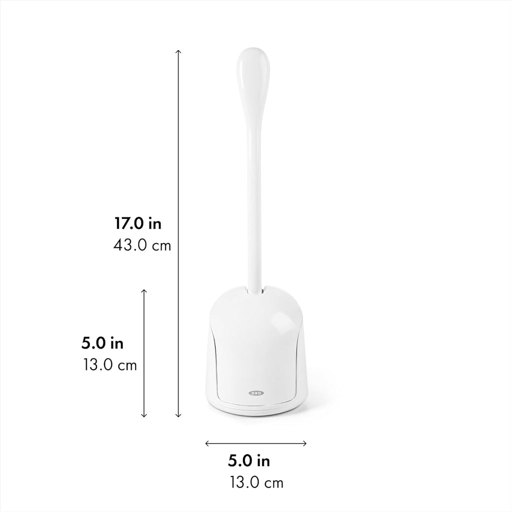 OXO Good Grips Compact Toilet Brush & Canister, Toilet Bowl Brush and Holder