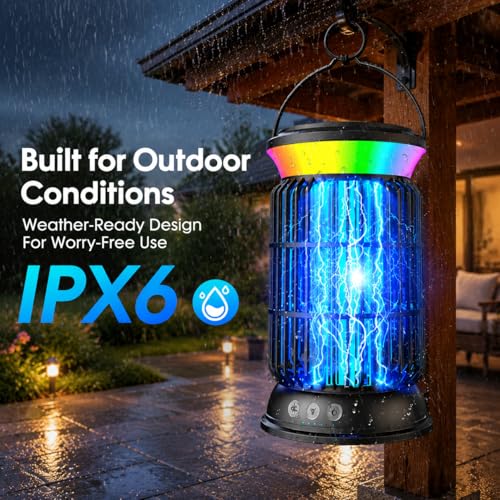 Solar Bug Zapper Outdoor, Mosquito Zapper with Rechargeable Bug Zapper