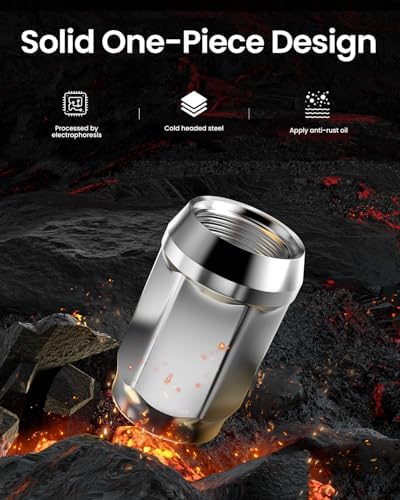 GAsupply 1/2x20 Lug Nuts 20pcs, Chrome 1.38"Tall 3/4" 19mm Hex, Cone Seat