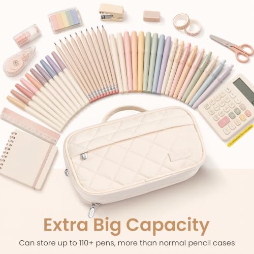 Sooez Large Pencil Case, Pencil Pouch with Handle, Pen Bag Marker Organizer