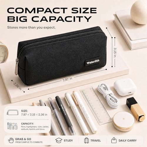 Small Pencil Case Simple Pencil Pouch, Zippered Pen Bag School Supplies for