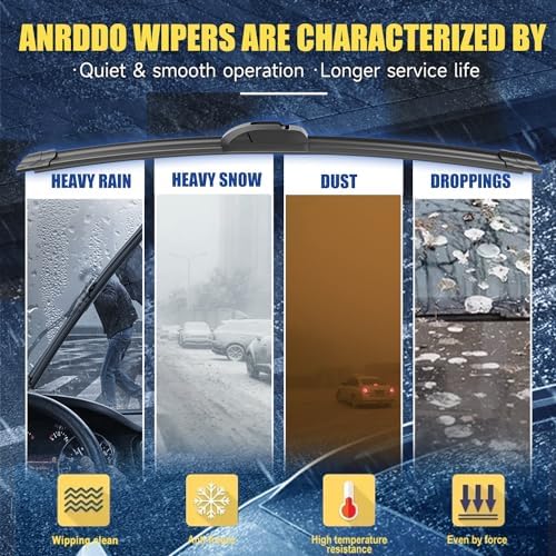 ANRDDO Wipers Replacement for 2017-2022 Honda CRV CR-V Windshield Wipers
