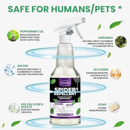 Peppermint Oil Insect & Spider Repellent Spray - All-Natural, Pet-Safe Bug