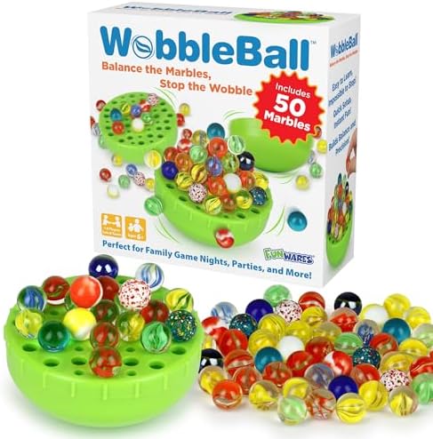 Funwares WobbleBall Marble Balance Game, 50 Marbles Included, 1-4 Players