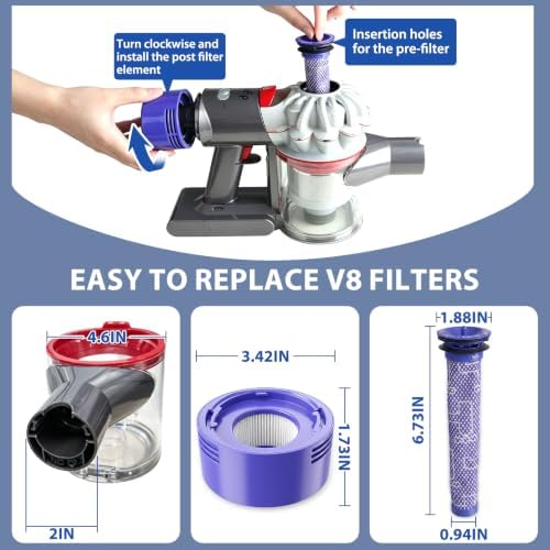 V8 V7 Replacement Dust Bin for Dy-son V7 V8 SV10 SV11 Cordless Vacuum