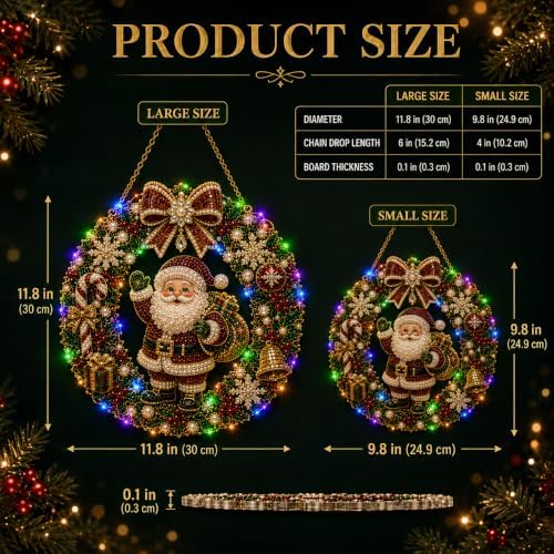 Christmas Pearl Diamond Painting Kit with LED String Lights (SNM 1, 9.84in)