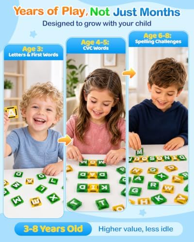 56pcs Mini Magnetic Tiles Letters Alphabet Learning Travel Toy for Kids 3-8