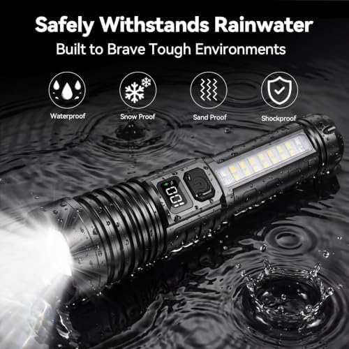 Rechargeable Flashlights High Lumens 2 Pack, Super Bright LED Flash Light