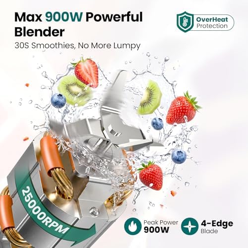 Smoothie Blender Grinder Combo, Personal Blender for Smoothies and Shakes