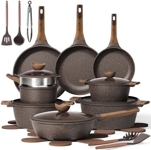CAROTE 26pcs Pots and Pans Set Non Stick Cookware Sets