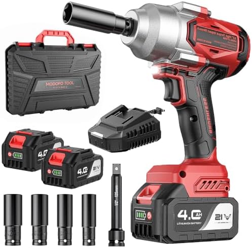 Cordless Impact Wrench, 1300N.m(959ft-lbs), 1/2" High Torque Impact Gun