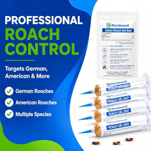 Cockroach Gel Bait, Professional Roach Gel Bait with 0.6% Indoxacarb, 4 x 30g