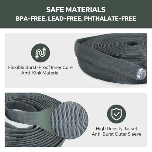 Garden Hose 25ft, Ultra-Light & Flexible Water Hose, Gray