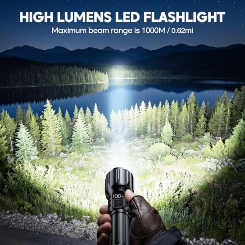 2Pack Rechargeable Flashlights, Super Bright High Lumens Flashlight