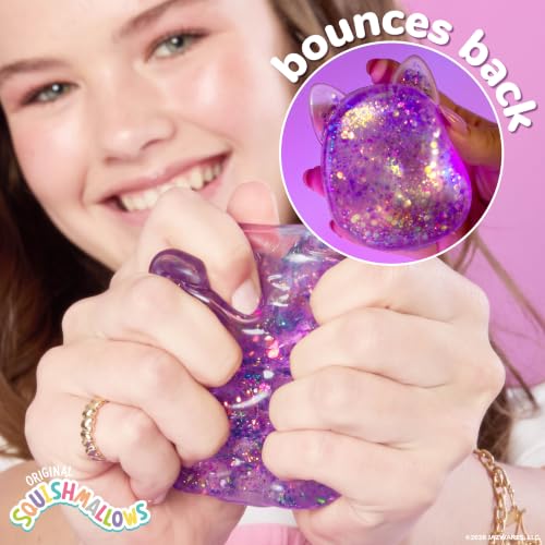 Squishmallows SLIMYGLOOP Gelli Gels 3 Pack, Slow-Flow Glitter Squishy Sensory