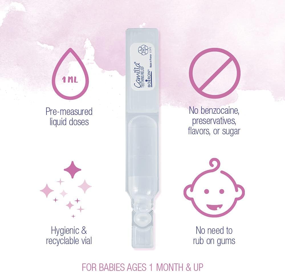 Boiron Camilia Teething Drops for Daytime and Nighttime Relief of Painful or