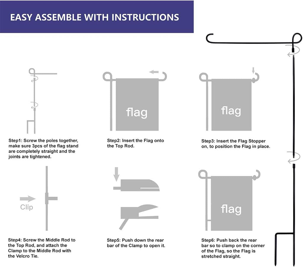 YEAHOME Garden Flag Holder Stand, Premium Yard Flag Holder Weather-Proof