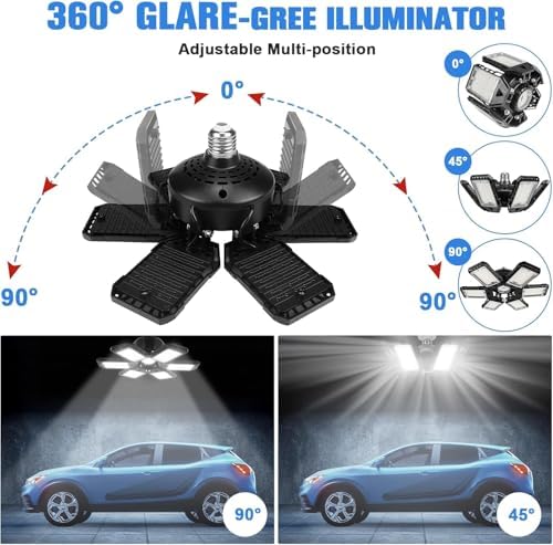 Aoretic LED Garage Lights 180W 18000LM 6500K, 2 Pack